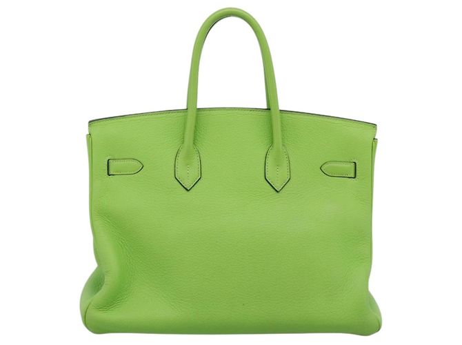 Hermès Borsa a mano HERMES Birkin 35 in pelle Taurillon Verde Argento Auth LN220SM - vista 3