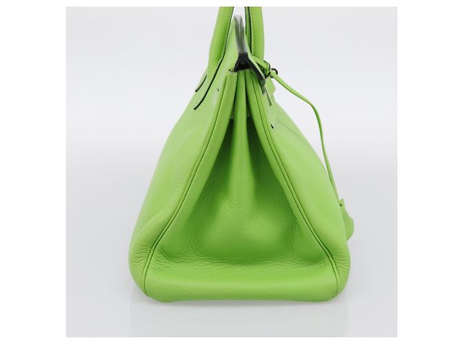 Hermès Borsa a mano HERMES Birkin 35 in pelle Taurillon Verde Argento Auth LN220SM - vista 4