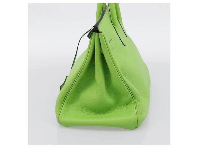 Hermès Borsa a mano HERMES Birkin 35 in pelle Taurillon Verde Argento Auth LN220SM - vista 5