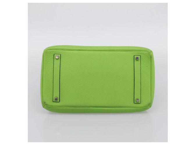 Hermès Borsa a mano HERMES Birkin 35 in pelle Taurillon Verde Argento Auth LN220SM - vista 9