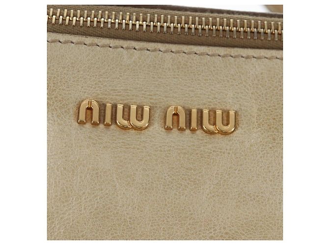 Miu Miu Handtasche Vitellolux 2way Beige Gold Auth 202535M Golden - Ansicht 17