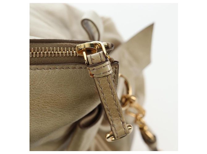 Miu Miu Handtasche Vitellolux 2way Beige Gold Auth 202535M Golden - Ansicht 18