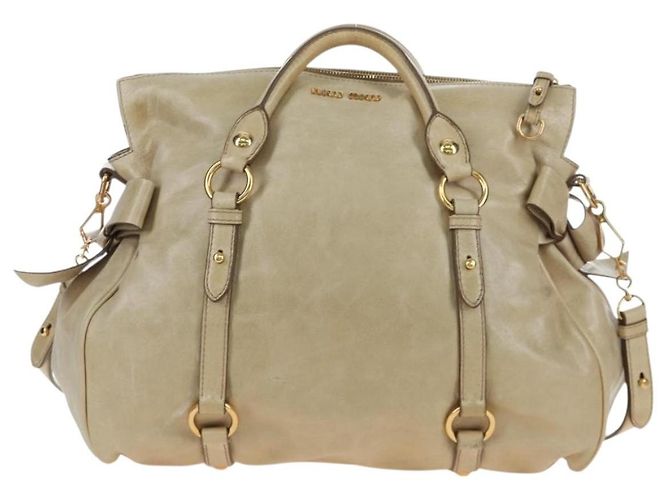 Miu Miu Handtasche Vitellolux 2way Beige Gold Auth 202535M Golden - Ansicht 2