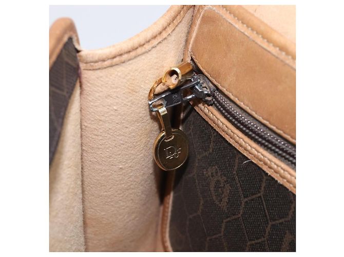 Christian Dior Honeycomb Canvas Schultertasche PVC Schwarz Gold Auth ep15874 Golden - Ansicht 25