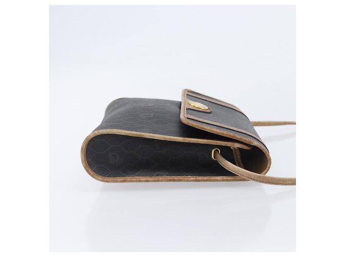 Christian Dior Honeycomb Canvas Schultertasche PVC Schwarz Gold Auth ep15874 Golden - Ansicht 4