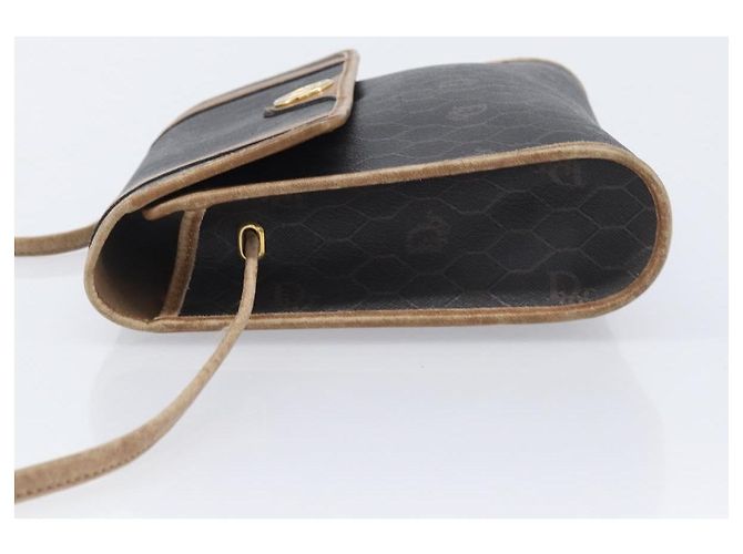 Christian Dior Honeycomb Canvas Schultertasche PVC Schwarz Gold Auth ep15874 Golden - Ansicht 5