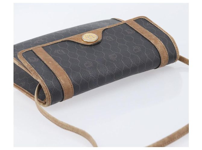 Christian Dior Honeycomb Canvas Schultertasche PVC Schwarz Gold Auth ep15874 Golden - Ansicht 6