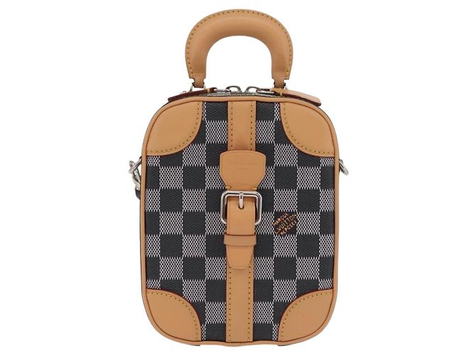 LOUIS VUITTON Damier Versette Vertical Tasche White Black N60273 LV Auth 204899SAM Schwarz Weiß - Ansicht 13