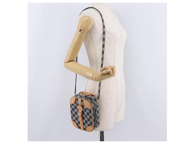 LOUIS VUITTON Damier Versette Vertical Tasche White Black N60273 LV Auth 204899SAM Schwarz Weiß - Ansicht 35