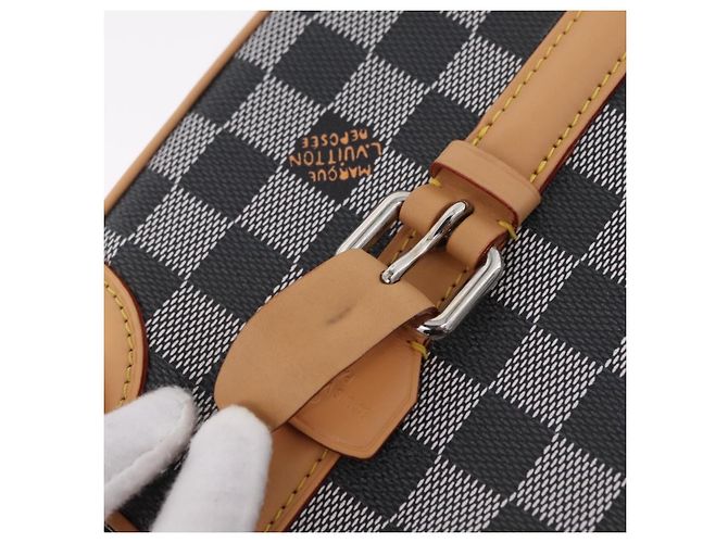 LOUIS VUITTON Damier Versette Vertical Tasche White Black N60273 LV Auth 204899SAM Schwarz Weiß - Ansicht 9