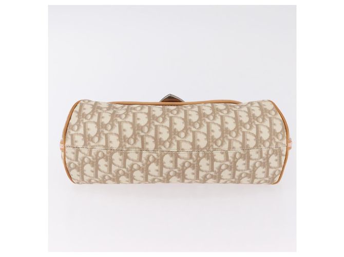 Sac Christian Dior Trotter Canvas Romantic Chain Bag PVC Ivory Silver Auth 206260SAM Argenté Écru - vue 14