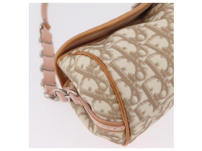 Sac Christian Dior Trotter Canvas Romantic Chain Bag PVC Ivory Silver Auth 206260SAM Argenté Écru - vue 15