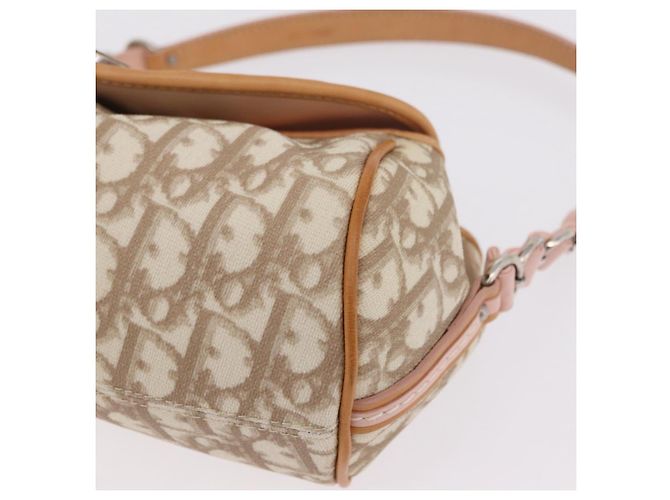 Sac Christian Dior Trotter Canvas Romantic Chain Bag PVC Ivory Silver Auth 206260SAM Argenté Écru - vue 16