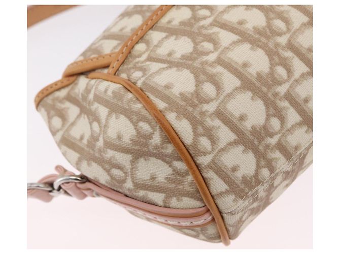 Sac Christian Dior Trotter Canvas Romantic Chain Bag PVC Ivory Silver Auth 206260SAM Argenté Écru - vue 17