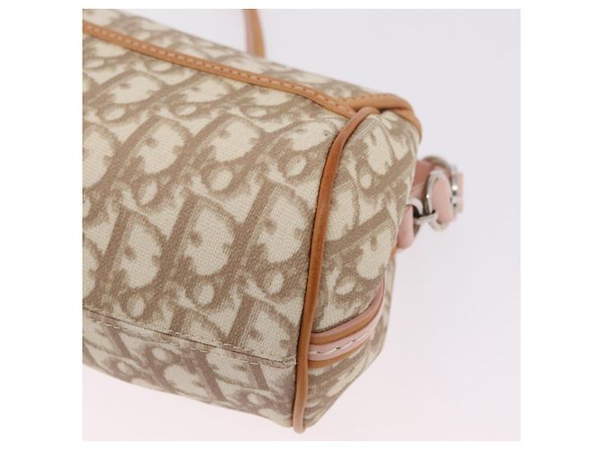 Sac Christian Dior Trotter Canvas Romantic Chain Bag PVC Ivory Silver Auth 206260SAM Argenté Écru - vue 18