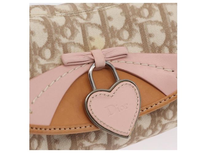 Sac Christian Dior Trotter Canvas Romantic Chain Bag PVC Ivory Silver Auth 206260SAM Argenté Écru - vue 19