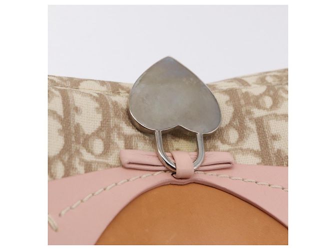 Sac Christian Dior Trotter Canvas Romantic Chain Bag PVC Ivory Silver Auth 206260SAM Argenté Écru - vue 20