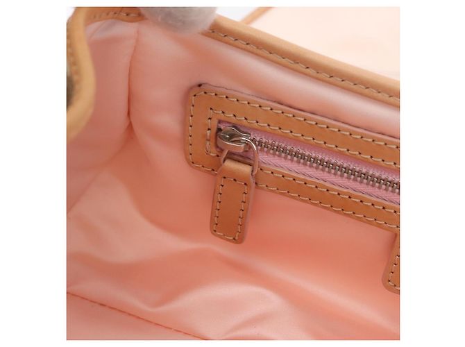 Sac Christian Dior Trotter Canvas Romantic Chain Bag PVC Ivory Silver Auth 206260SAM Argenté Écru - vue 28