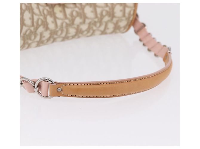 Sac Christian Dior Trotter Canvas Romantic Chain Bag PVC Ivory Silver Auth 206260SAM Argenté Écru - vue 7
