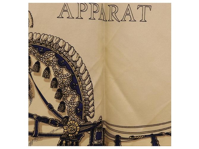 Hermès HERMES Foulard Carré 90 «GRAND APPARAT» Seta Blu Auth bs37166 - vista 13
