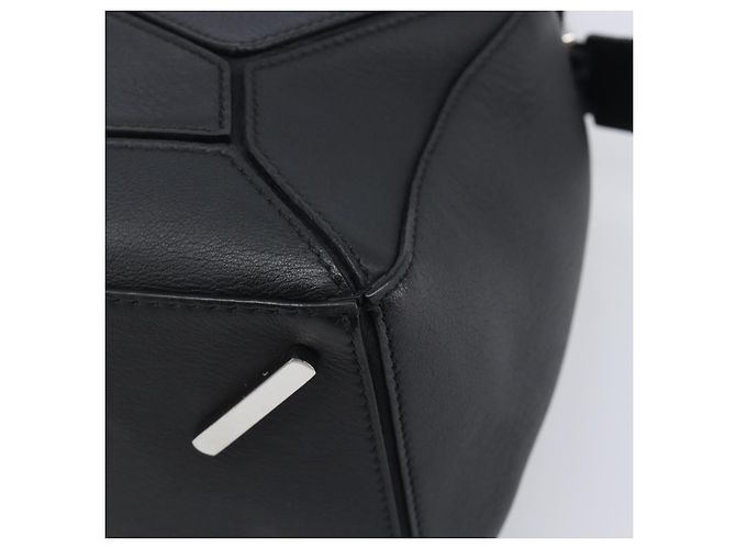 LOEWE Puzzle Bag Handtasche Leder 2way Schwarz Silber Auth ep16128M - Ansicht 17