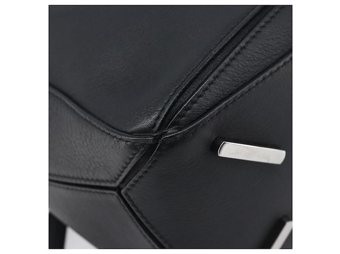 LOEWE Puzzle Bag Handtasche Leder 2way Schwarz Silber Auth ep16128M - Ansicht 18