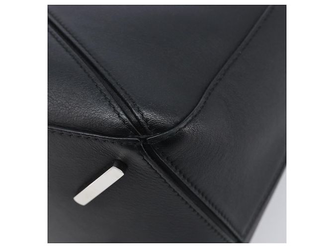 LOEWE Puzzle Bag Handtasche Leder 2way Schwarz Silber Auth ep16128M - Ansicht 19