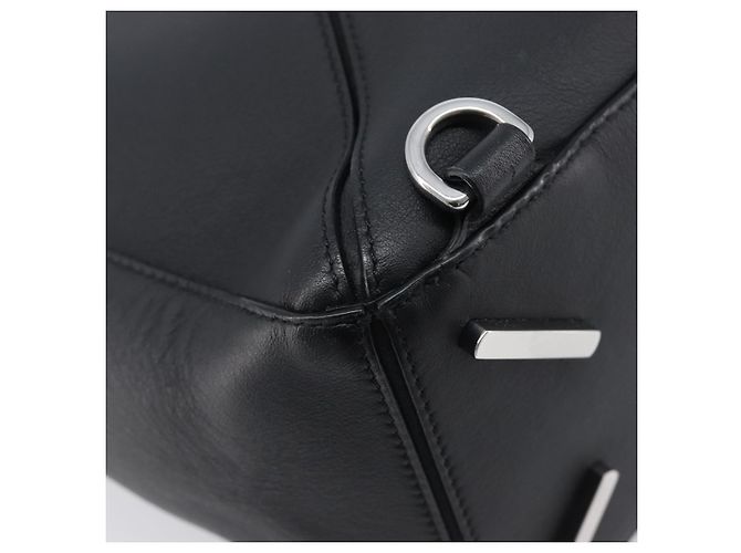 LOEWE Puzzle Bag Handtasche Leder 2way Schwarz Silber Auth ep16128M - Ansicht 20