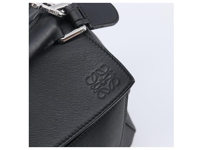 LOEWE Puzzle Bag Handtasche Leder 2way Schwarz Silber Auth ep16128M - Ansicht 22