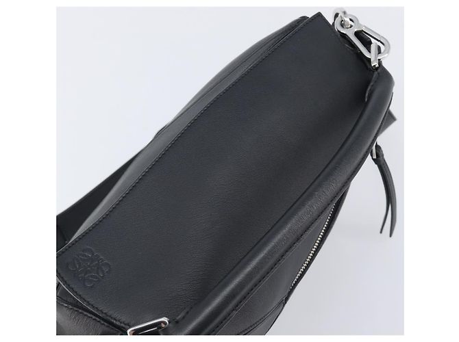 LOEWE Puzzle Bag Handtasche Leder 2way Schwarz Silber Auth ep16128M - Ansicht 6