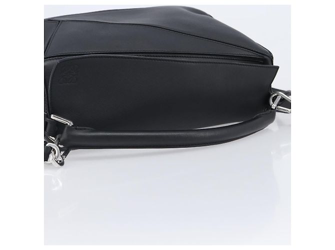 LOEWE Puzzle Bag Handtasche Leder 2way Schwarz Silber Auth ep16128M - Ansicht 7