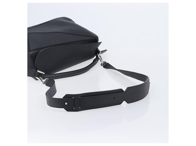 LOEWE Puzzle Bag Handtasche Leder 2way Schwarz Silber Auth ep16128M - Ansicht 8