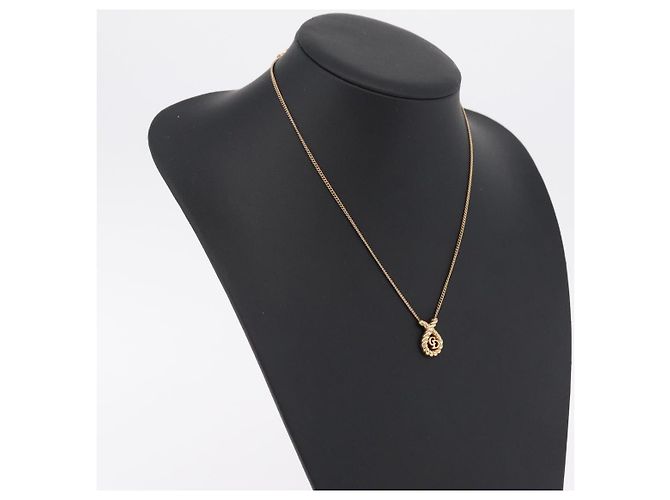 Collar Christian Dior metal Gold Tone Auth 206380 - vista 14