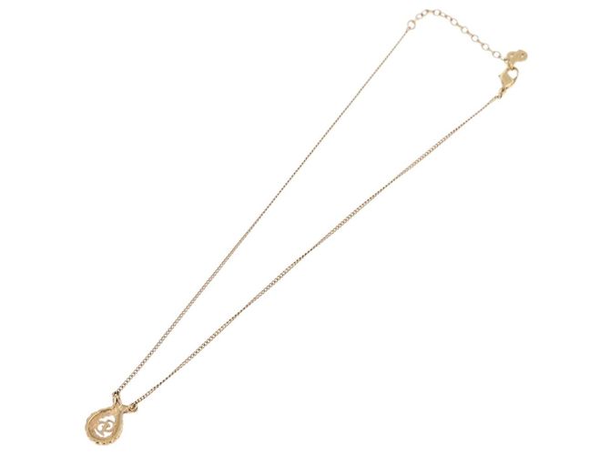 Collar Christian Dior metal Gold Tone Auth 206380 - vista 8
