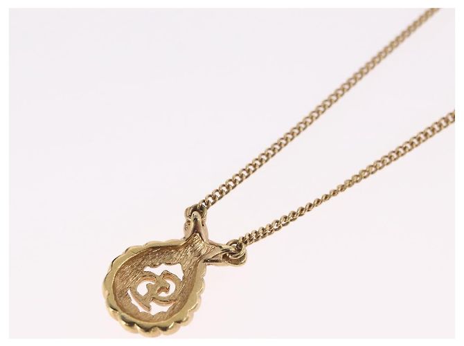 Collar Christian Dior metal Gold Tone Auth 206380 - vista 9