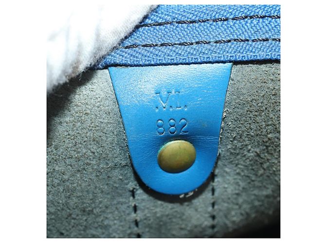 LOUIS VUITTON Epi Keepall 45 Boston Bag Blue M42975 LV Auth 197485 Blau - Ansicht 12