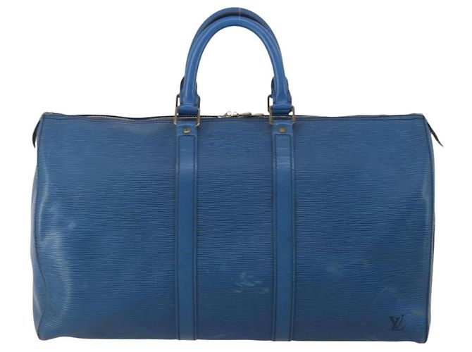 LOUIS VUITTON Epi Keepall 45 Boston Bag Blue M42975 LV Auth 197485 Blau - Ansicht 13