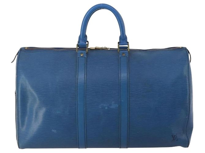 LOUIS VUITTON Epi Keepall 45 Boston Bag Blue M42975 LV Auth 197485 Blau - Ansicht 2