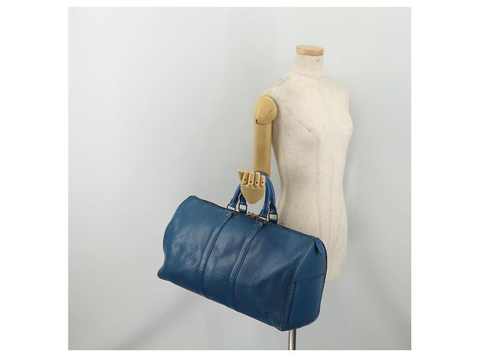 LOUIS VUITTON Epi Keepall 45 Boston Bag Blue M42975 LV Auth 197485 Blau - Ansicht 21