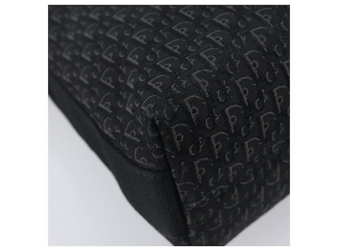 Borsa a tracolla Christian Dior Trotter Canvas Nero Argento Auth gh2375 - vista 16