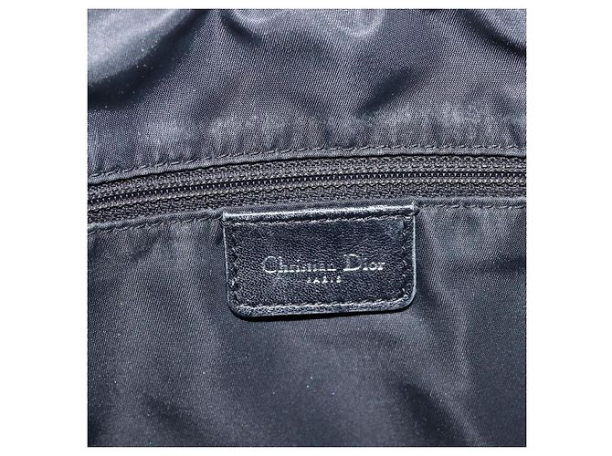Borsa a tracolla Christian Dior Trotter Canvas Nero Argento Auth gh2375 - vista 18