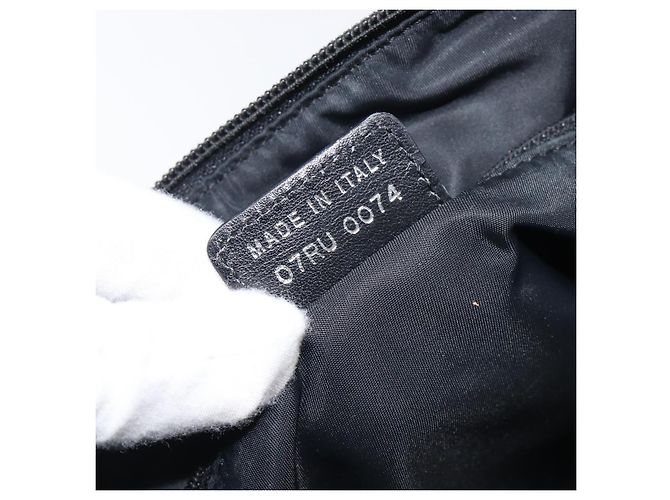 Borsa a tracolla Christian Dior Trotter Canvas Nero Argento Auth gh2375 - vista 24