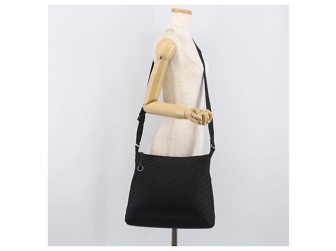 Borsa a tracolla Christian Dior Trotter Canvas Nero Argento Auth gh2375 - vista 25