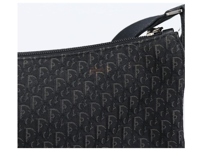 Borsa a tracolla Christian Dior Trotter Canvas Nero Argento Auth gh2375 - vista 4