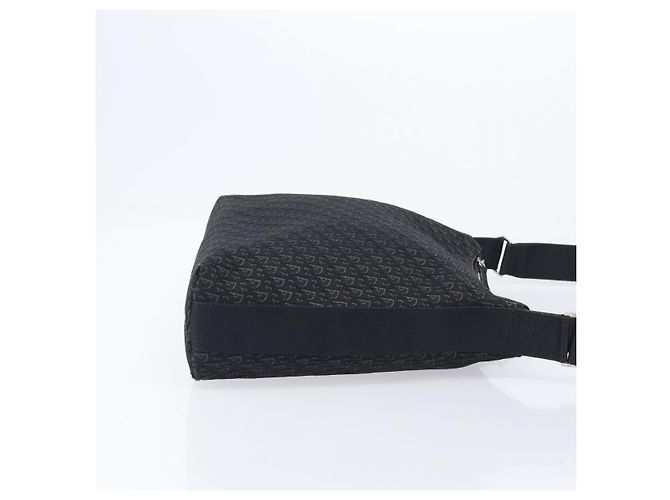 Borsa a tracolla Christian Dior Trotter Canvas Nero Argento Auth gh2375 - vista 5
