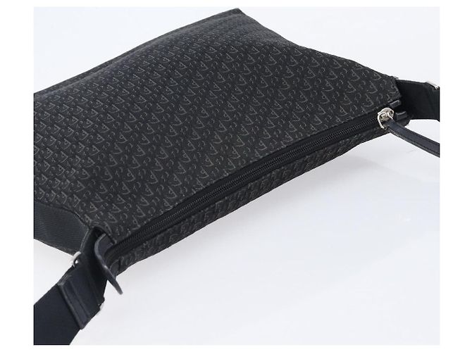 Borsa a tracolla Christian Dior Trotter Canvas Nero Argento Auth gh2375 - vista 7