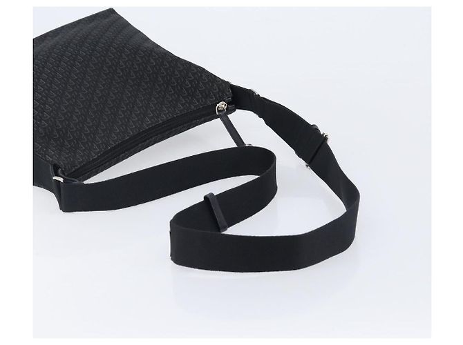 Borsa a tracolla Christian Dior Trotter Canvas Nero Argento Auth gh2375 - vista 8