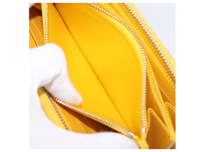 LOUIS VUITTON Epi Zippy Wallet Cartera Larga Amarilla M60309 LV Auth 205890V Amarillo - vista 10