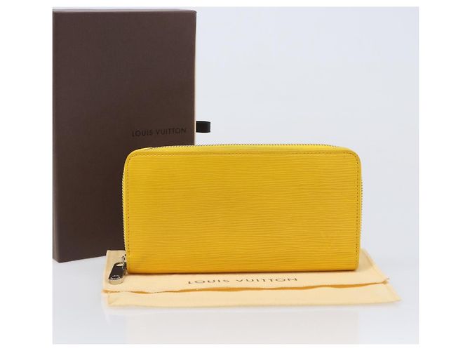LOUIS VUITTON Epi Zippy Wallet Cartera Larga Amarilla M60309 LV Auth 205890V Amarillo - vista 12