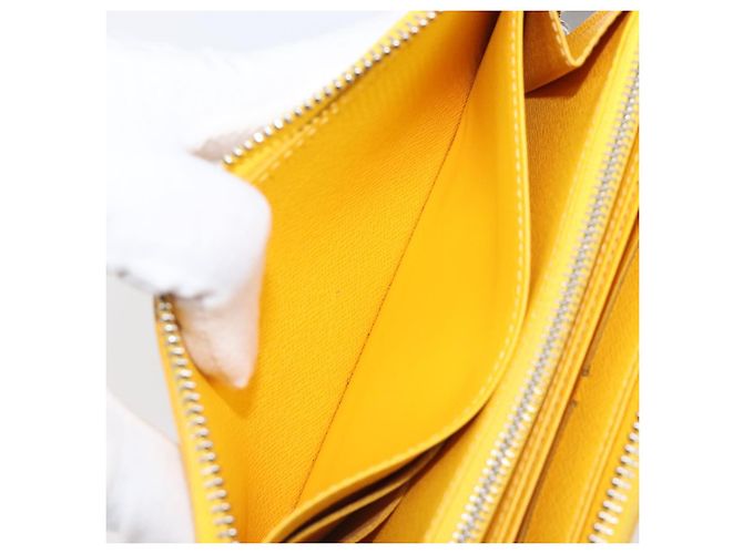LOUIS VUITTON Epi Zippy Wallet Cartera Larga Amarilla M60309 LV Auth 205890V Amarillo - vista 19